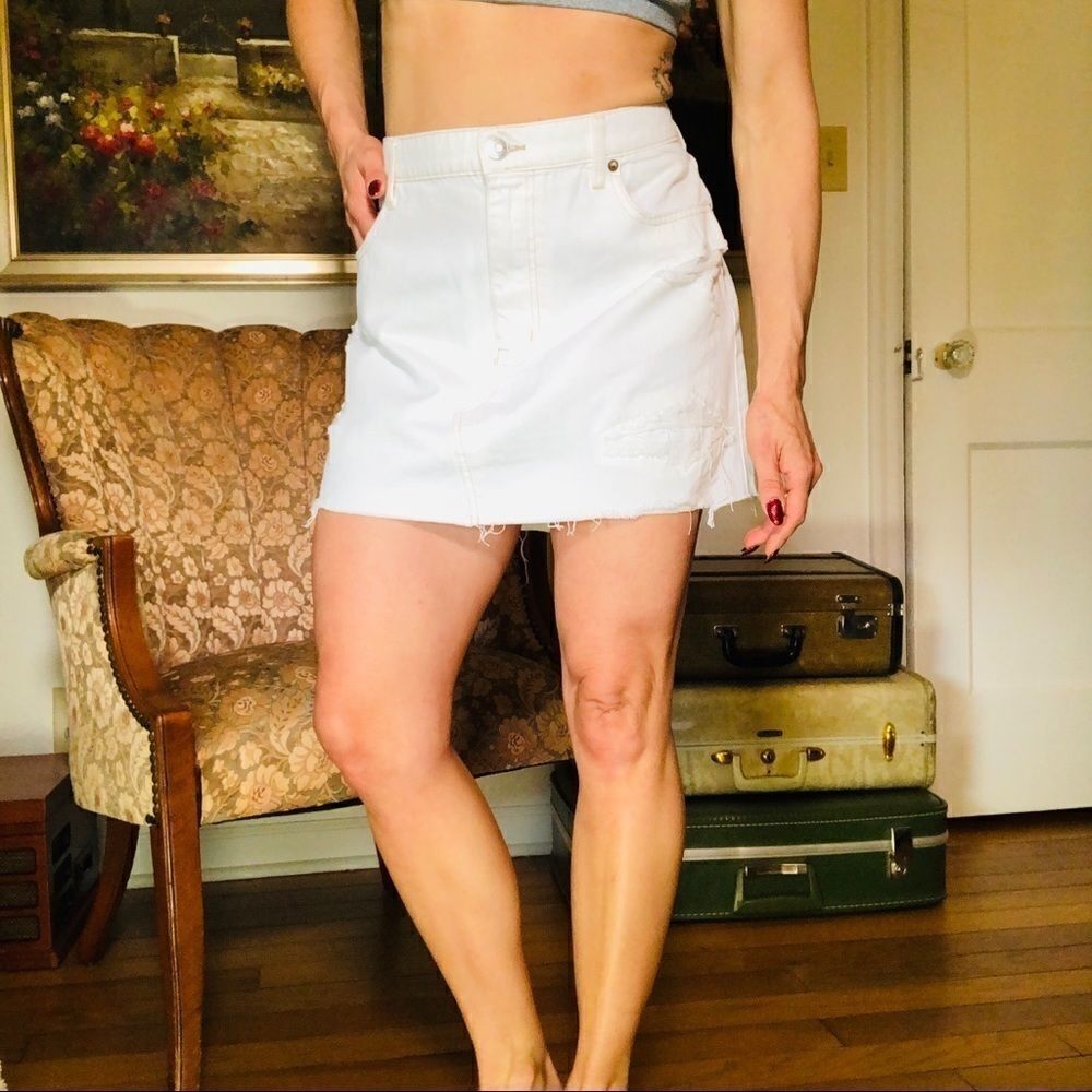Aeropostale white denim jean skirt